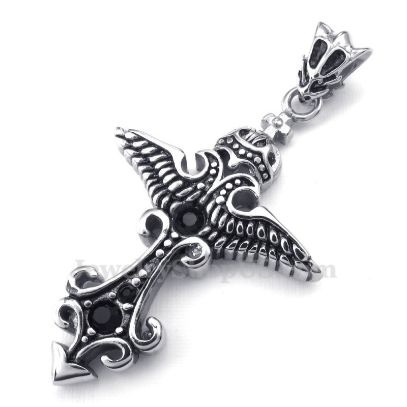 Sort Zirkon Titanium Vedhæng Halskæde (Gratis Kæde)