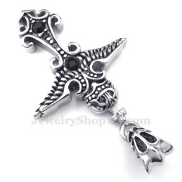 Sort Zirkon Titanium Vedhæng Halskæde (Gratis Kæde)