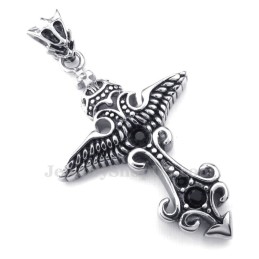 Sort Zirkon Titanium Vedhæng Halskæde (Gratis Kæde)