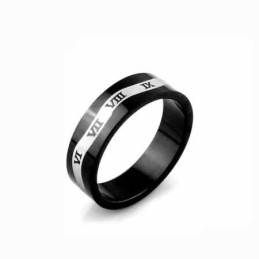 Romertal Wave Herre 6Mm Sort Titanium Ring