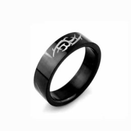 Eldritch Blast Herre 6Mm Sort Titanium Ring