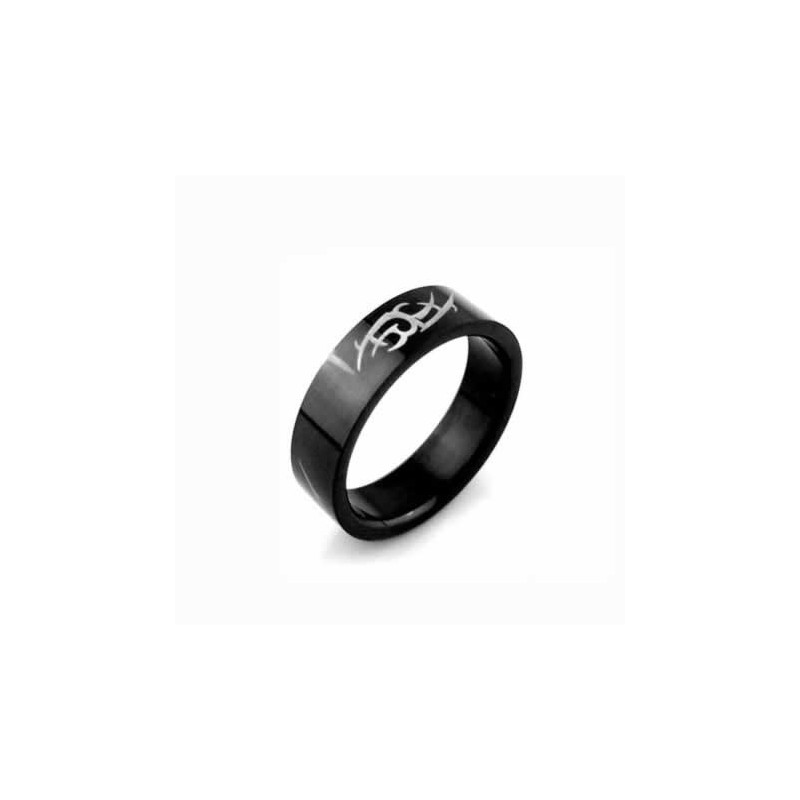 Eldritch Blast Herre 6Mm Sort Titanium Ring