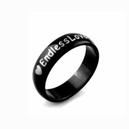 Endless Love Herre 6Mm Sort Titanium Ring