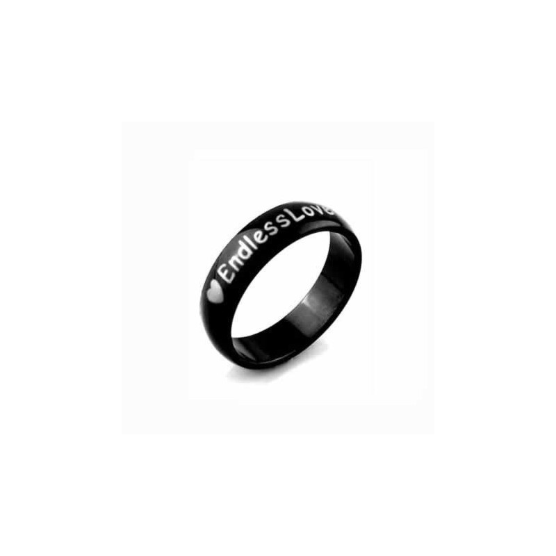 Endless Love Herre 6Mm Sort Titanium Ring