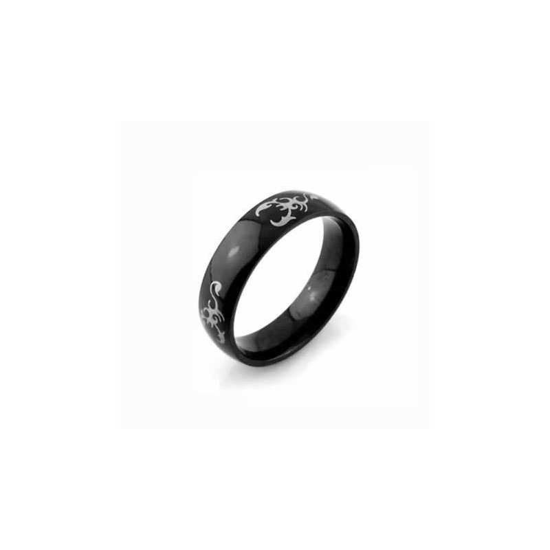 Scorpion King Herre 6Mm Sort Titanium Ring
