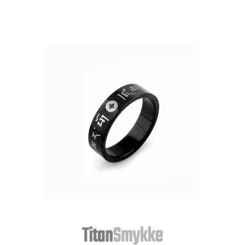 Koreansk Herre 6 Mm Sort Titaniumring Koreansk Herre 6 Mm Sort Titaniumring
