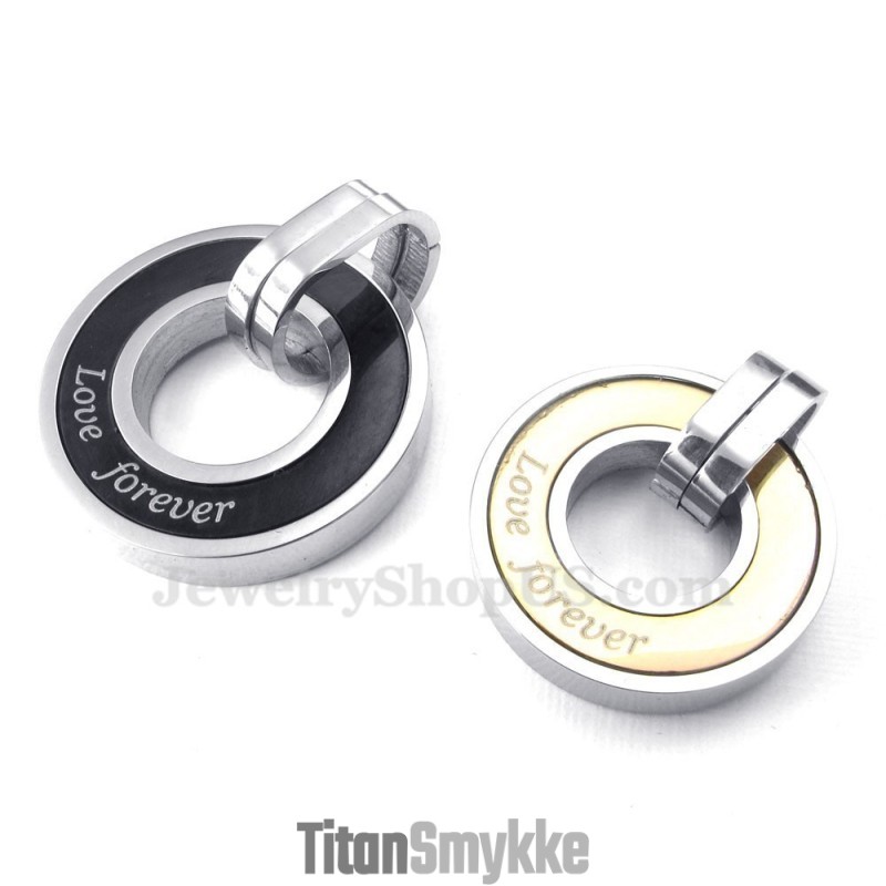 Titanium Circles Par Vedhæng Halskæde (Gratis Kæde) (Et Par)