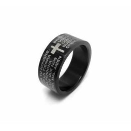 Bibelkors Herre 6 Mm Sort Titaniumring