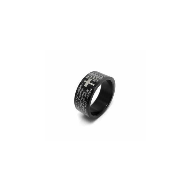 Bibelkors Herre 6 Mm Sort Titaniumring