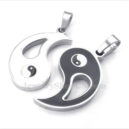 Titanium Tai Chi Par Halskæde Med Vedhæng (Gratis Kæde) (Et Par)
