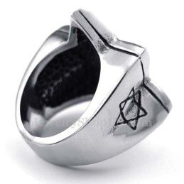 Titanium Lucky Star-Ring Med Sort Zirkon