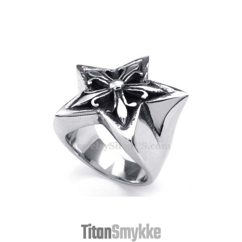 Titanium Femtakket Stjerne Ring