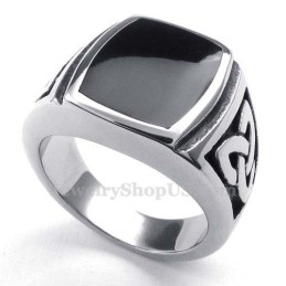 Herrering I Sort Titanium