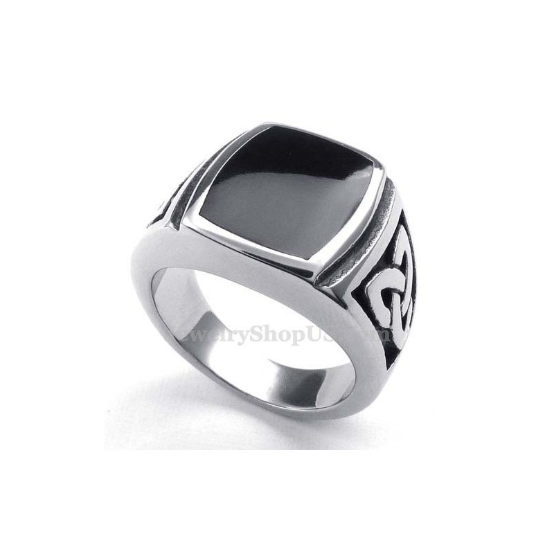 Herrering I Sort Titanium