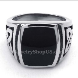 Herrering I Sort Titanium