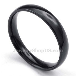 4 Mm Sort Titanium Glat Ring