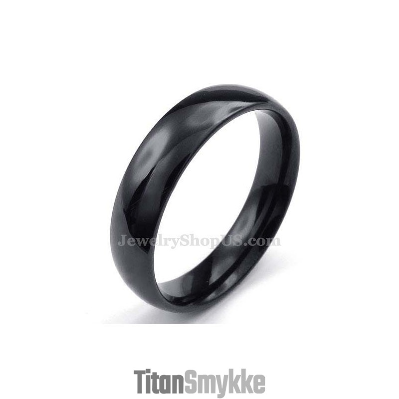 5 Mm Sort Titanium Glat Ring