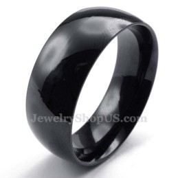 8 Mm Sort Titanium Glat Ring