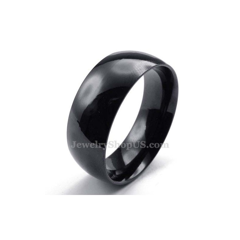 8 Mm Sort Titanium Glat Ring 8 Mm Sort Titanium Glat Ring