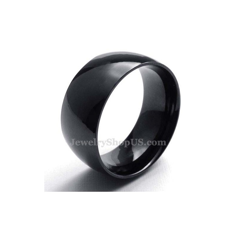 10 Mm Sort Titanium Glat Ring