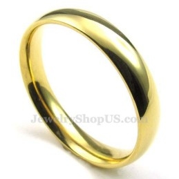 4 Mm Rund Guldring I Titanium