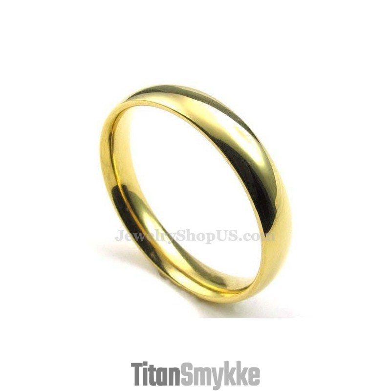 4 Mm Rund Guldring I Titanium