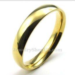 4 Mm Rund Guldring I Titanium