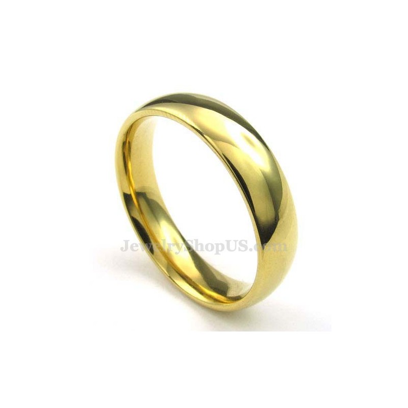 5 Mm Rund Guldring I Titanium