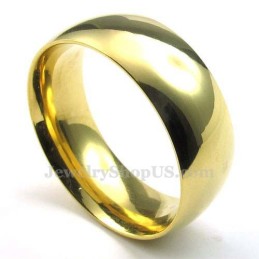 8 Mm Rund Ring I Guld I Titanium