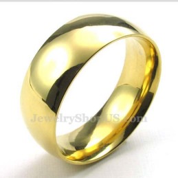 8 Mm Rund Ring I Guld I Titanium