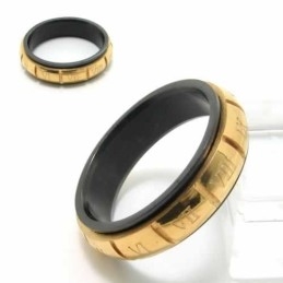 Romertal 6 Mm Sort Titanium- Og Guldring