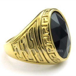 Herrering I Guld Med Titanium Og Sort Zirkon