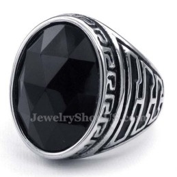 Herrering I Titanium Med Sort Zirkon