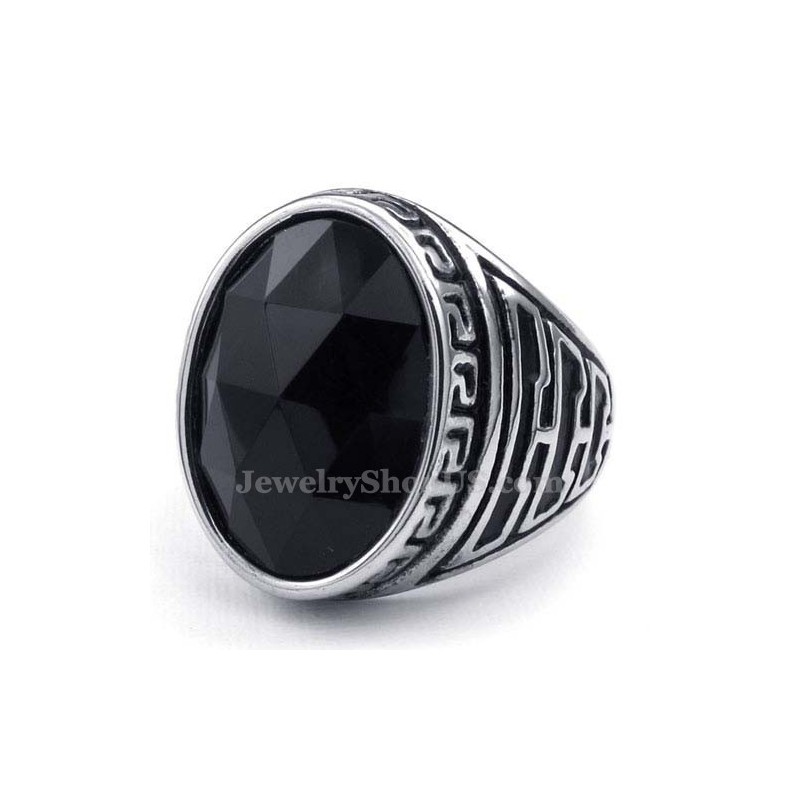 Herrering I Titanium Med Sort Zirkon