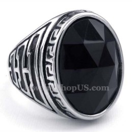Herrering I Titanium Med Sort Zirkon
