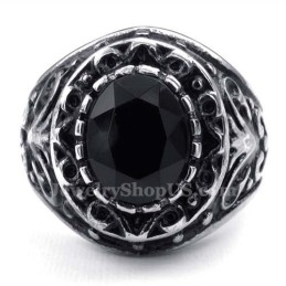 Herrering I Titanium Med Sort Zirkon