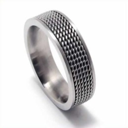 Meshed Herre 8Mm Titanium Ring