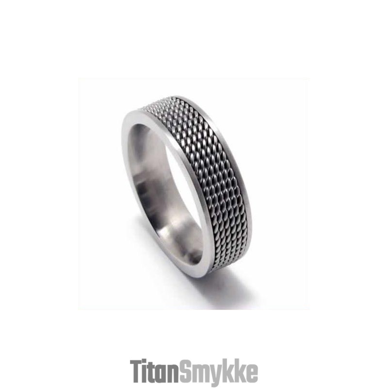 Meshed Herre 8Mm Titanium Ring