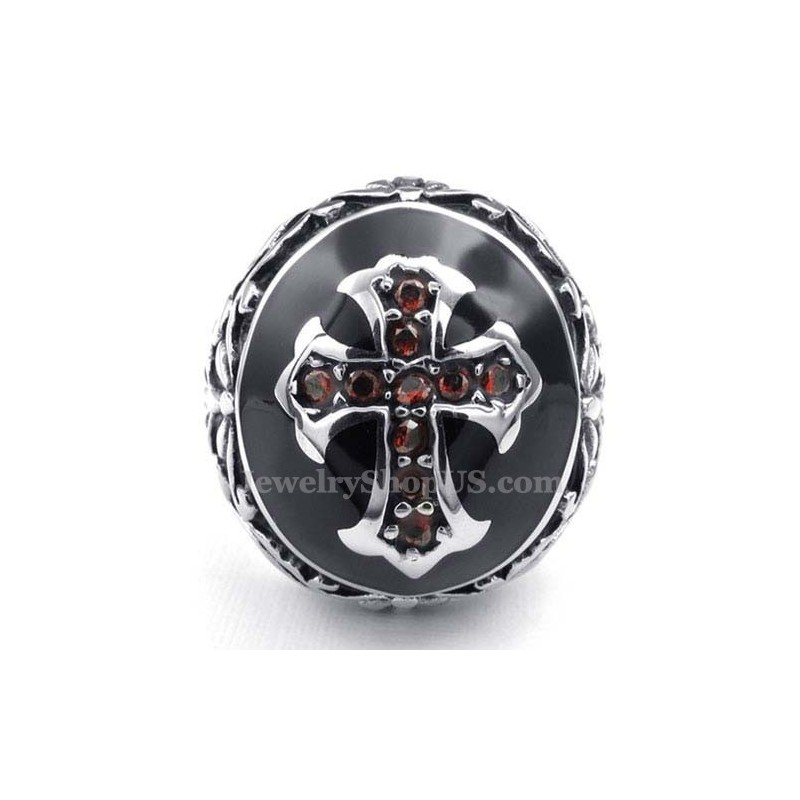 Titanium Rød Zirkon Korsring Titanium Rød Zirkon Korsring