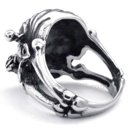 Titanium Kraniumring Med Rødt Zirkonøje