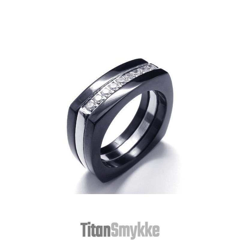 8 Mm Diamant Unisex Titanium Ring