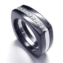 8 Mm Diamant Unisex Titanium Ring
