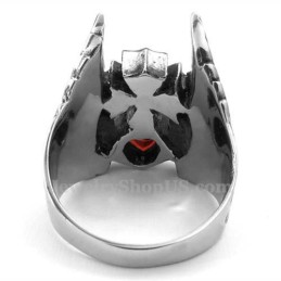 Titanium Korsfjerring Med Rød Zirkon