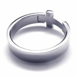8 Mm Unisex Titaniumring Med Korsdiamant