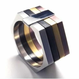 Sekskantfarvet 11 Mm Titaniumring