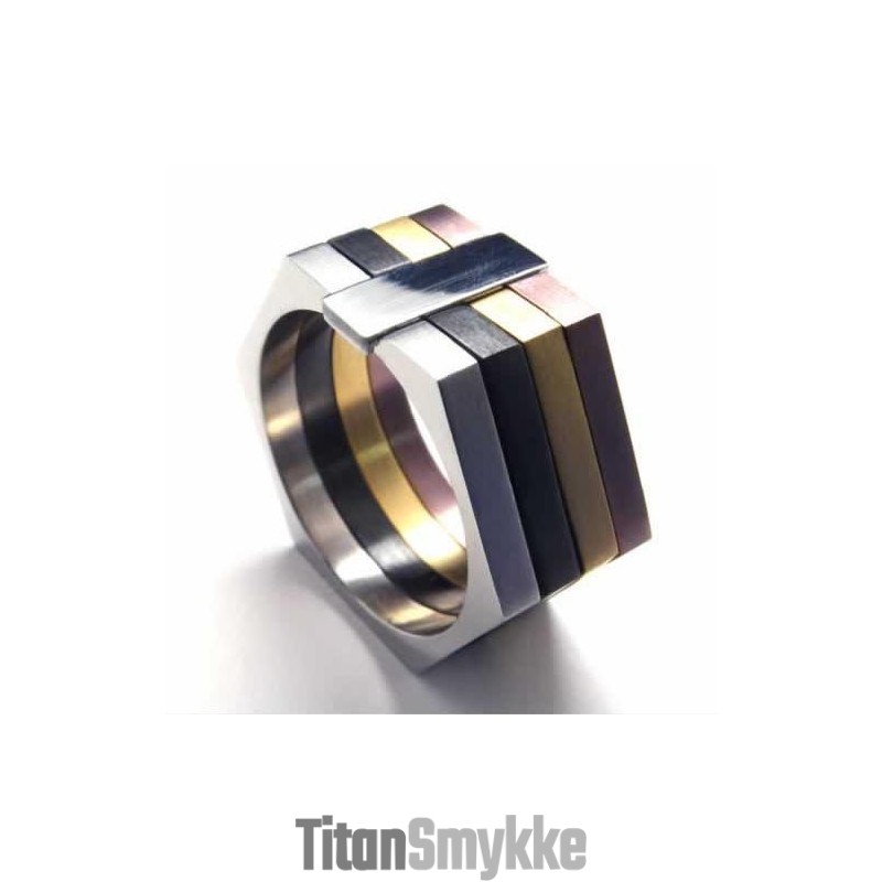 Sekskantfarvet 11 Mm Titaniumring Sekskantfarvet 11 Mm Titaniumring