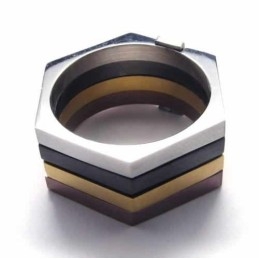 Sekskantfarvet 11 Mm Titaniumring