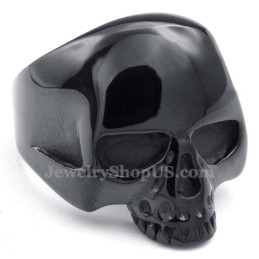 Sort Titanium Kranie Ring