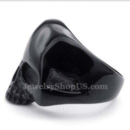 Sort Titanium Kranie Ring
