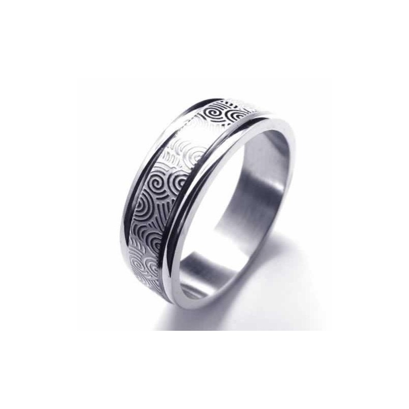 Titanium 6 Mm Ring Med To Riller Titanium 6 Mm Ring Med To Riller